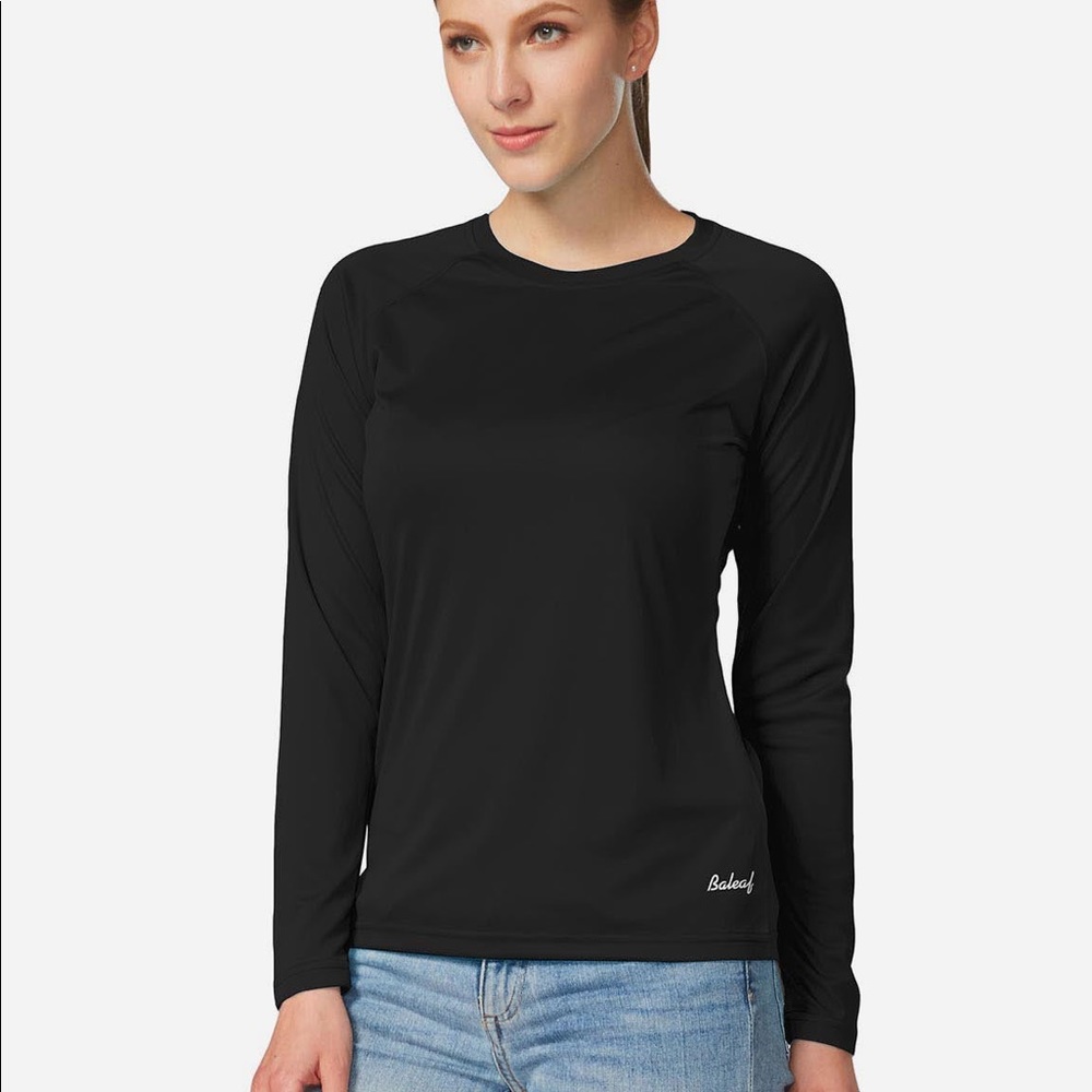 Baleaf Black Triumph UPF50+ Crew Neck Active Sun Shirt